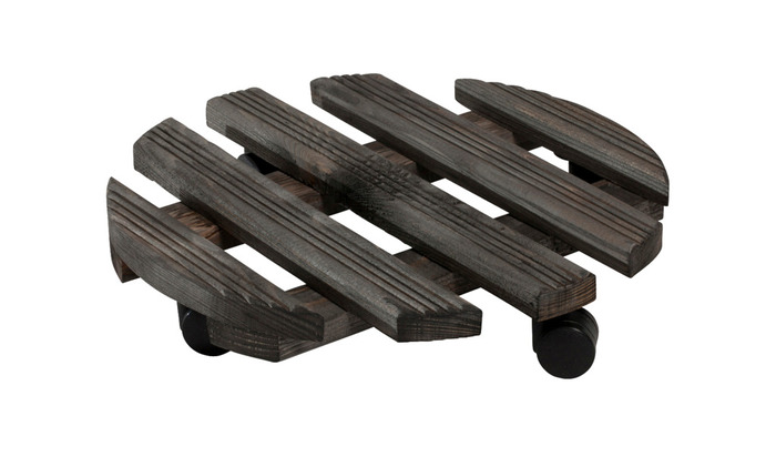 Blomvagn Trä Svart Ø30 cm Scan-Pot